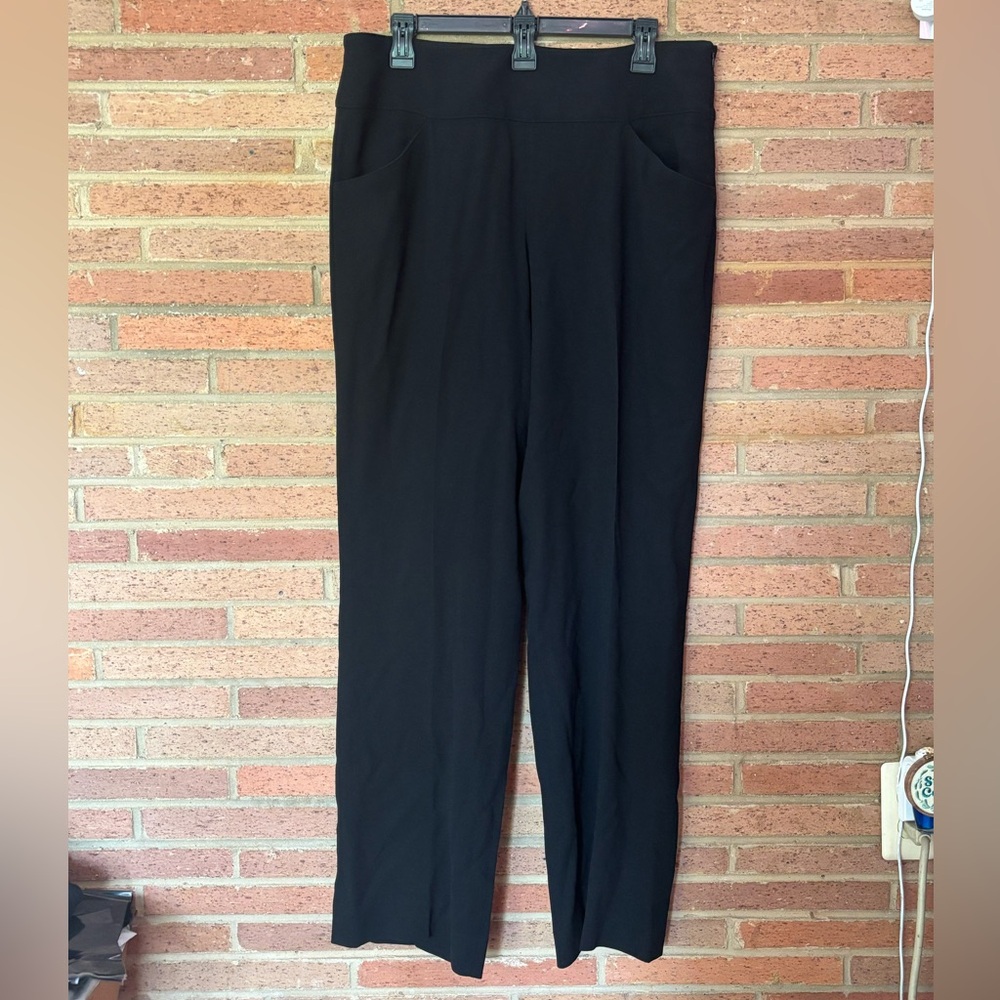 Women's Armani Collezioni Dress Pants Size 12 Trousers Black Wool Career